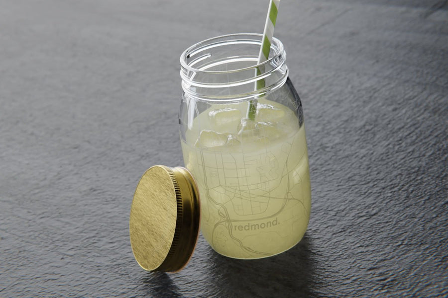 Home Town Map Mason Jar