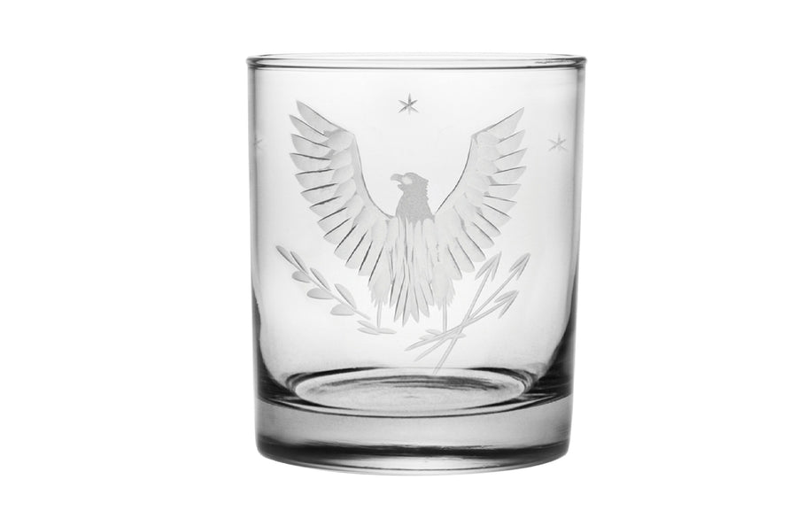 Hand Carved Patriotic Rocks Glass