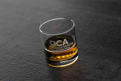 DCA Reagan National DC - Airports and Runways Rocks Glass