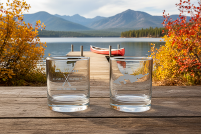 Lake Life Rocks Glass