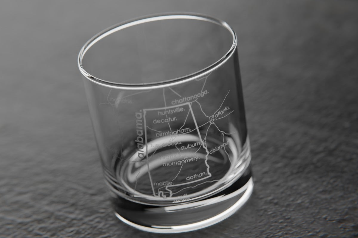 State Map Rocks Glass