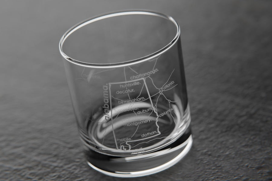 State Map Rocks Glass