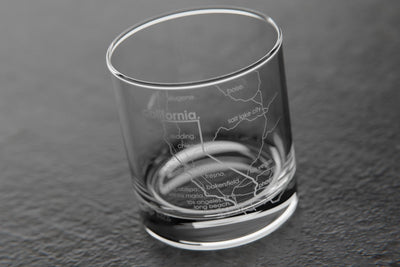 State Map Rocks Glass