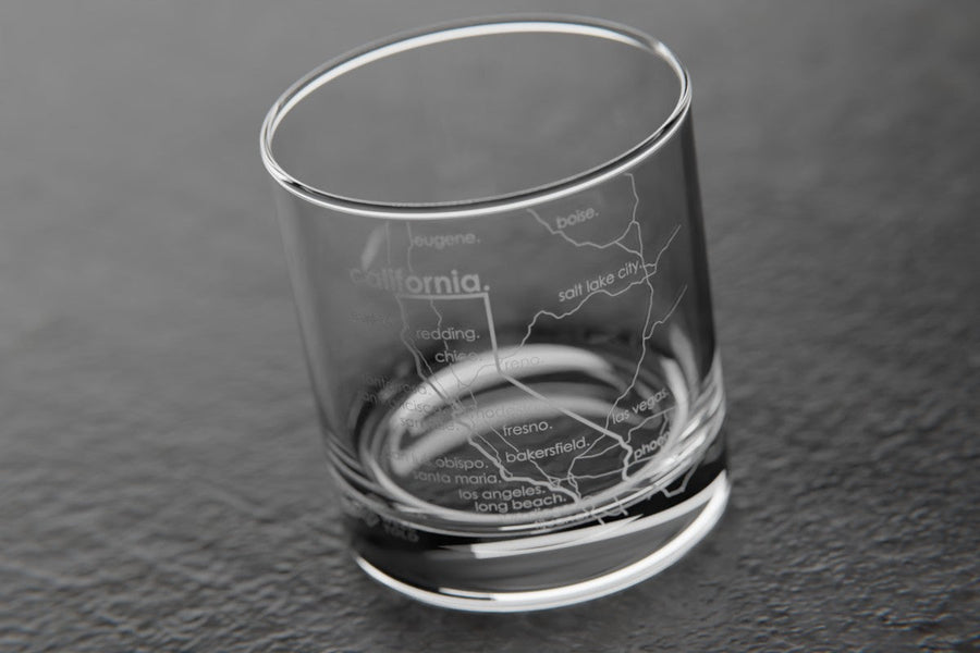 State Map Rocks Glass