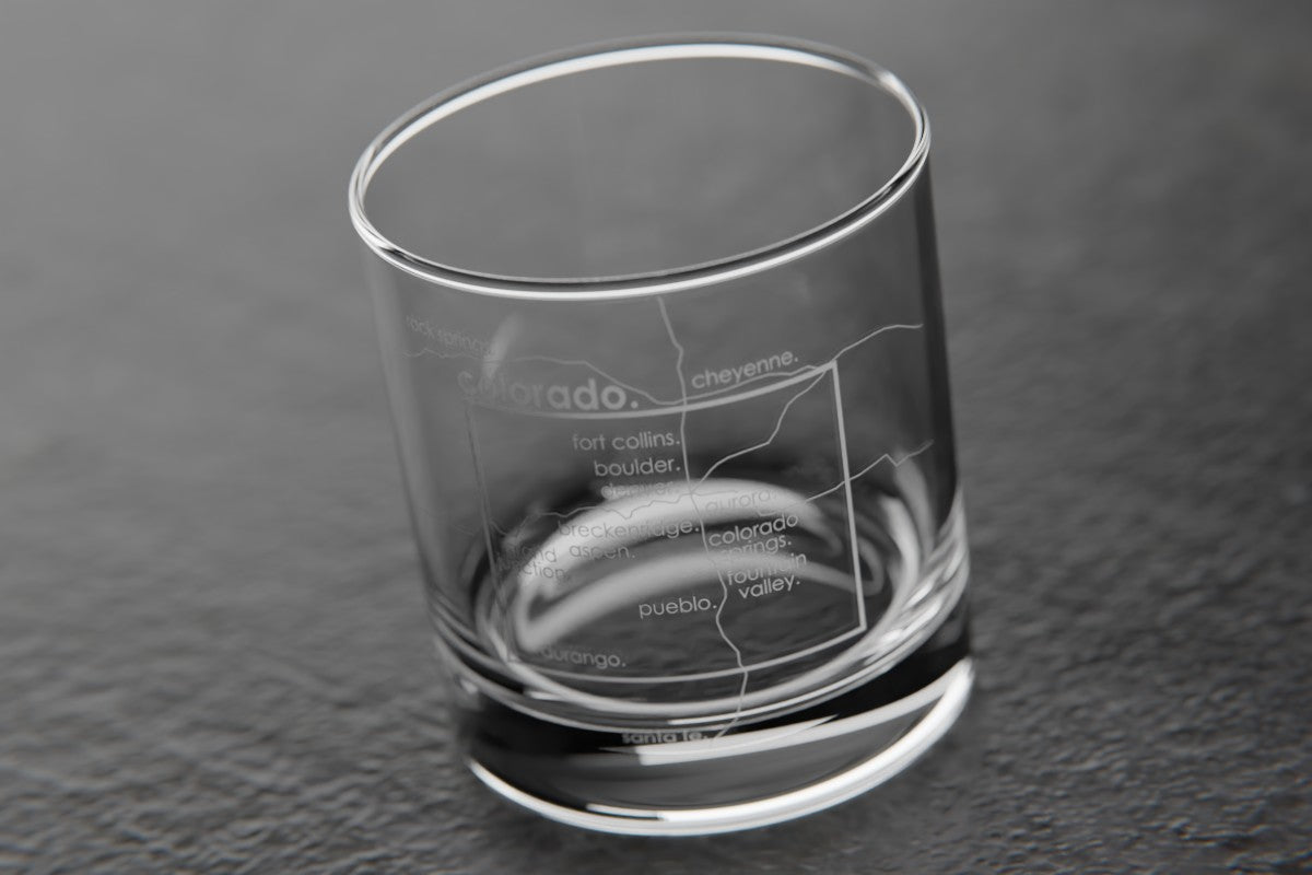 State Map Rocks Glass