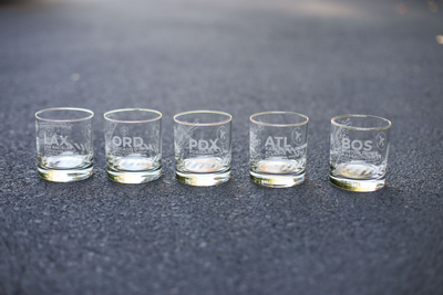 IAH Houston - Airports and Runways Rocks Glass