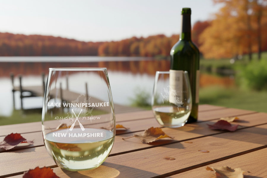 Lake Life Stemless Wine Glass