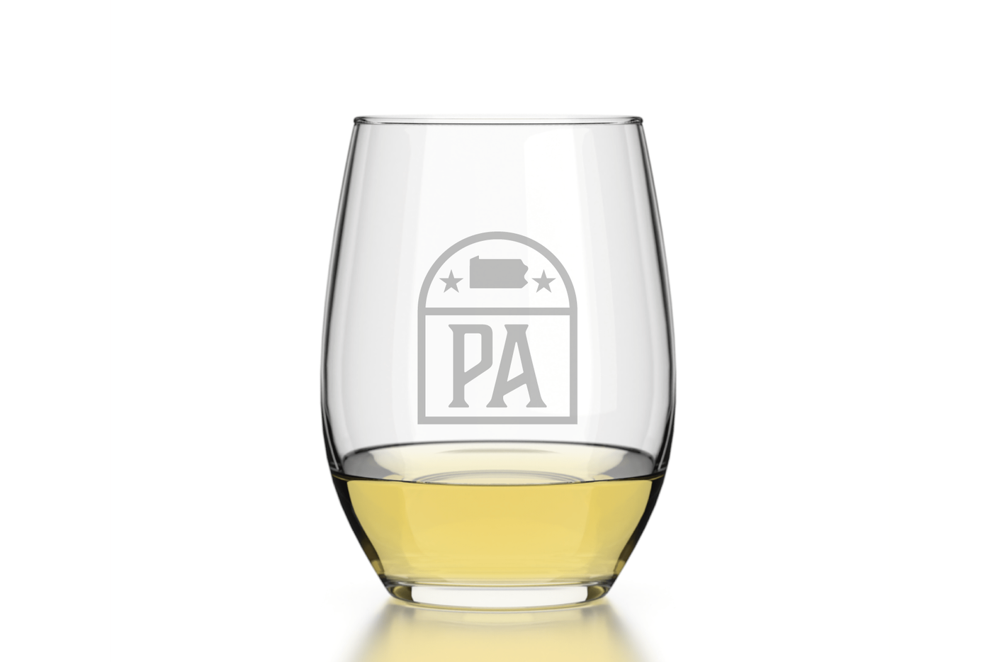 State Emblem Stemless Wine Glass