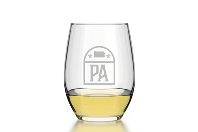 State Emblem Stemless Wine Glass