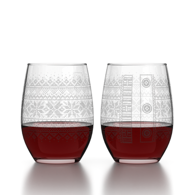 Cross Sweater Stemless Wine Glass