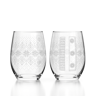 Snowflake Sweater Stemless Wine Glass