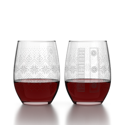 Snowflake Sweater Stemless Wine Glass