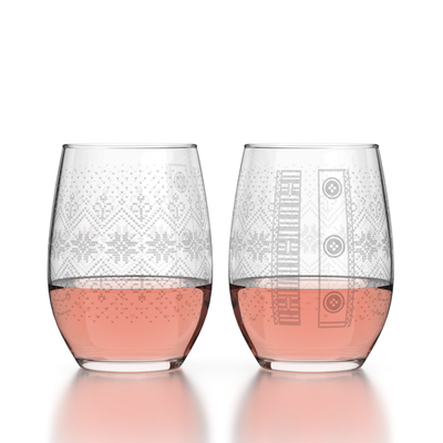 Snowflake Sweater Stemless Wine Glass