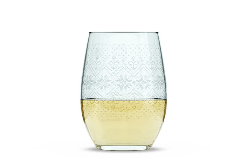 Snowflake Sweater Stemless Wine Glass