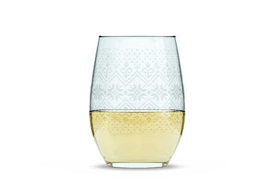 Snowflake Sweater Stemless Wine Glass
