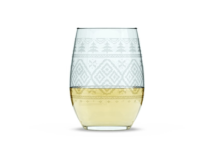 Pine Tree Sweater Stemless Wine Glass