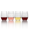 Seasonal Sweater - Etched Stemless Wine Glasses - Set of 4