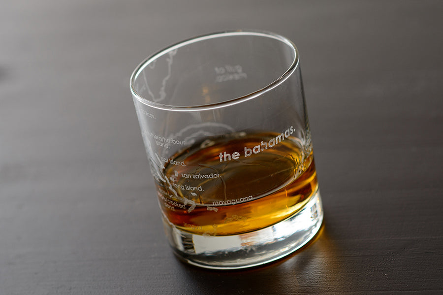 Island Map Rocks Glass