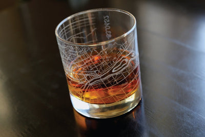 Detroit Map Rocks Glass