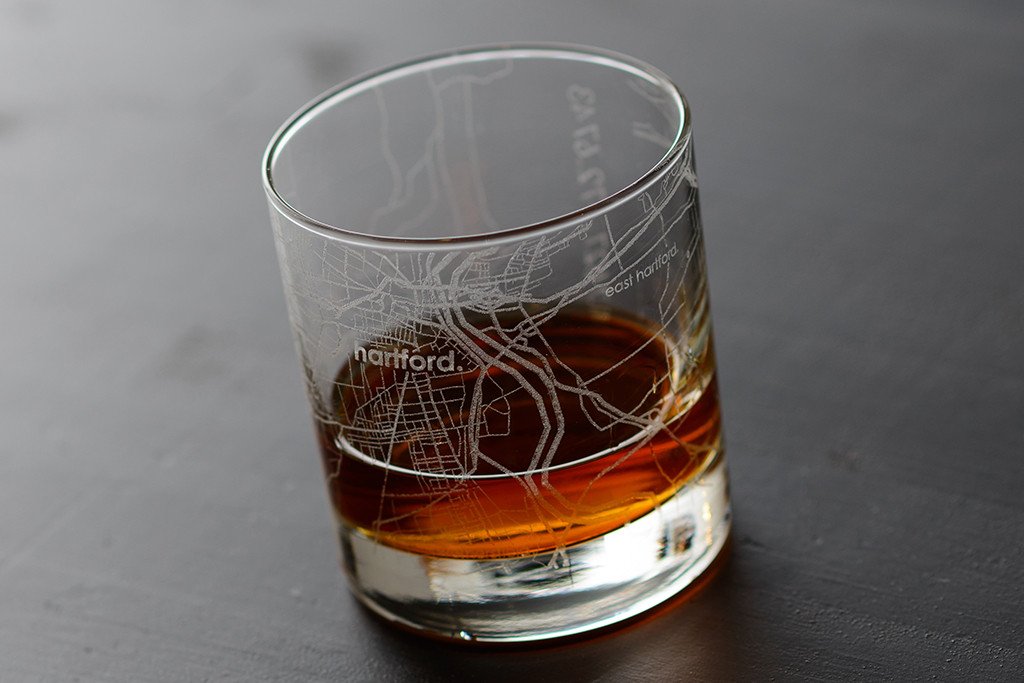 Hartford Map Rocks Glass