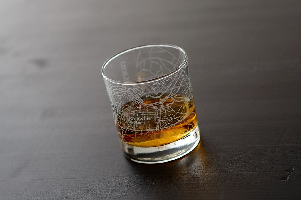 Louisville Map Rocks Glass