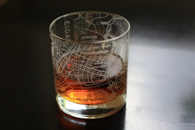 NYC Map Rocks Glass