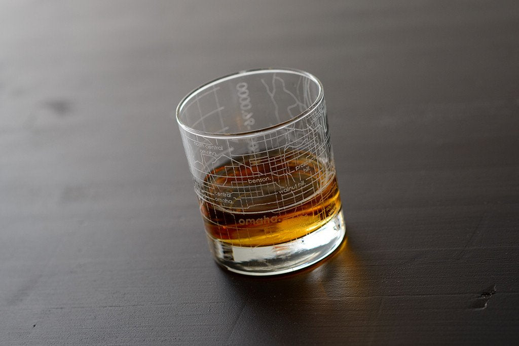 Omaha Map Rocks Glass