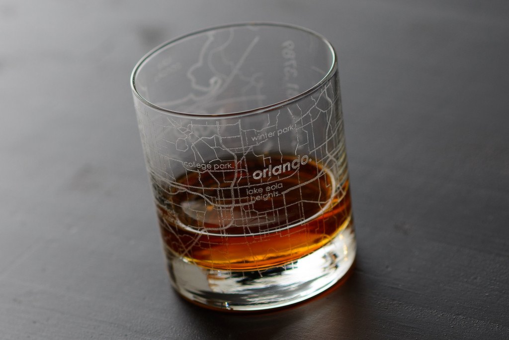 Orlando Map Rocks Glass
