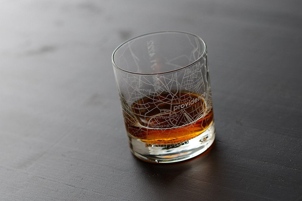 Providence Map Rocks Glass
