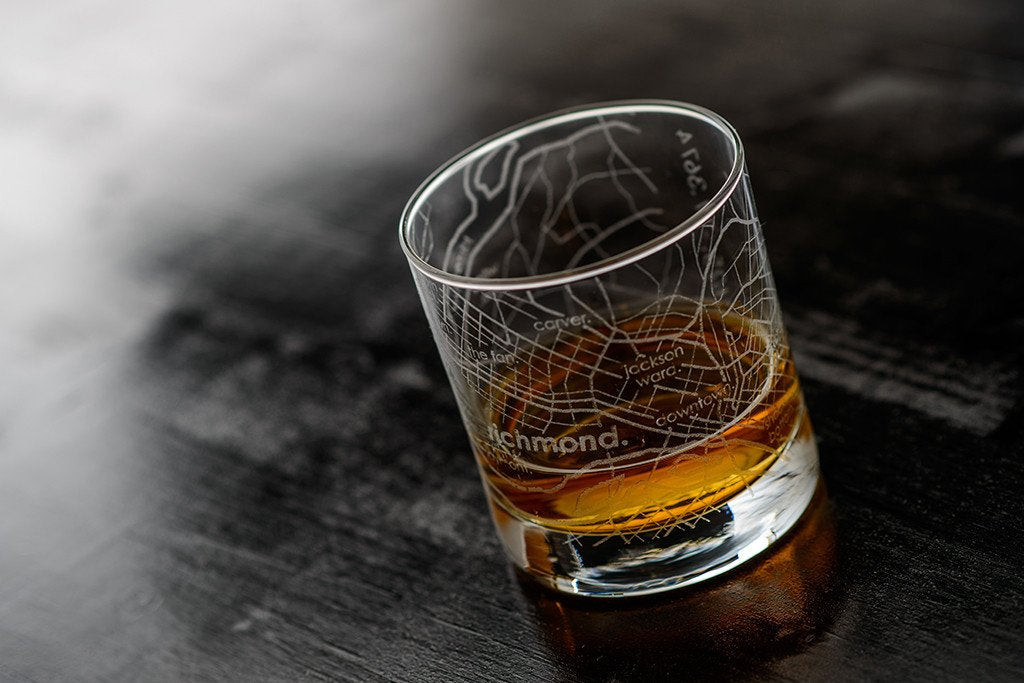 Richmond Map Rocks Glass