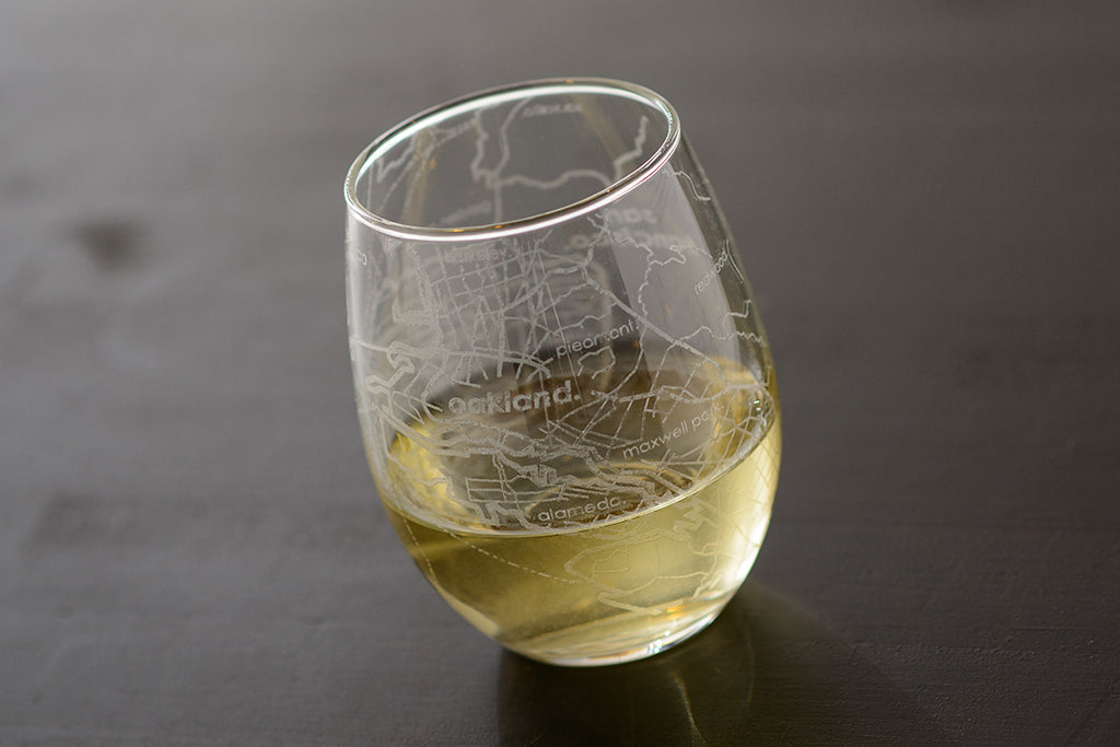 San Francisco Map Stemless Wine Glass
