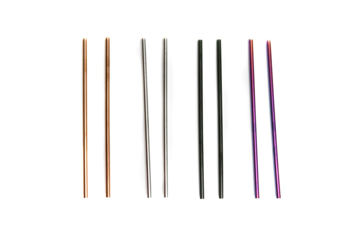 6.5" Stainless Steel Drinking Straws - Set of 2