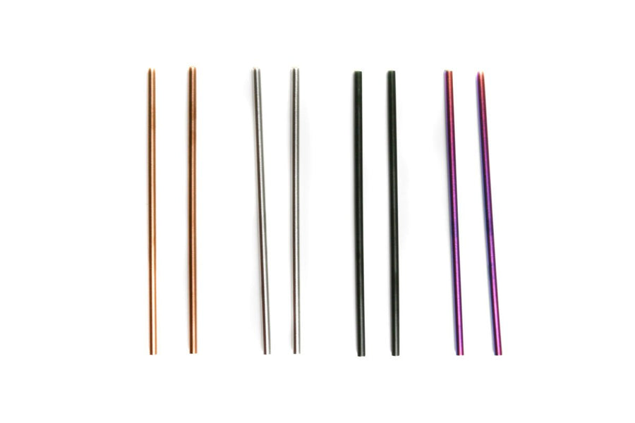 6.5" Stainless Steel Drinking Straws - Set of 2
