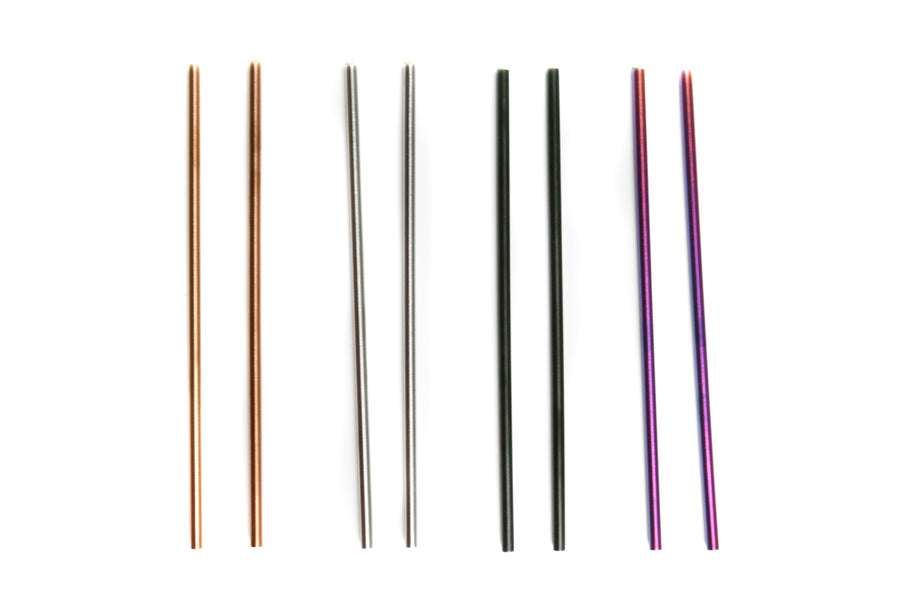 8.5" Stainless Steel Drinking Straws - Set of 2