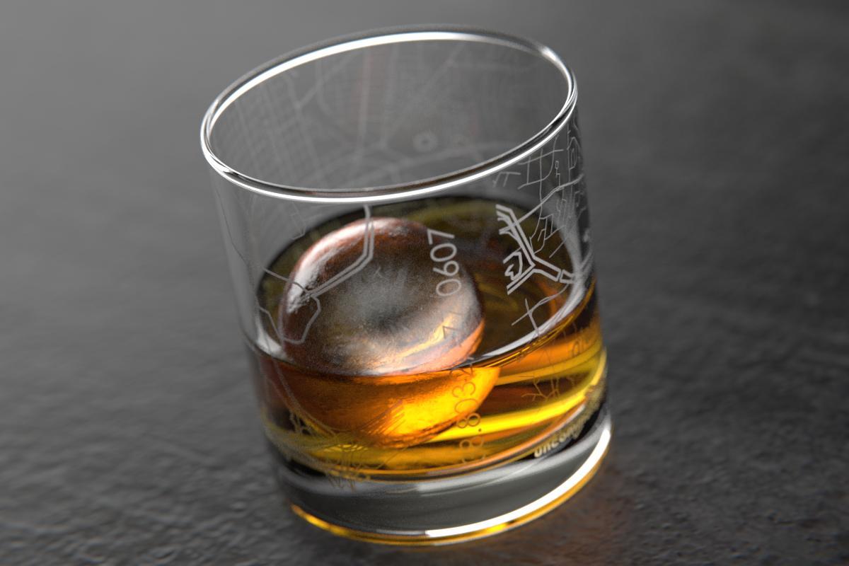 Alexandria VA Map Rocks Glass