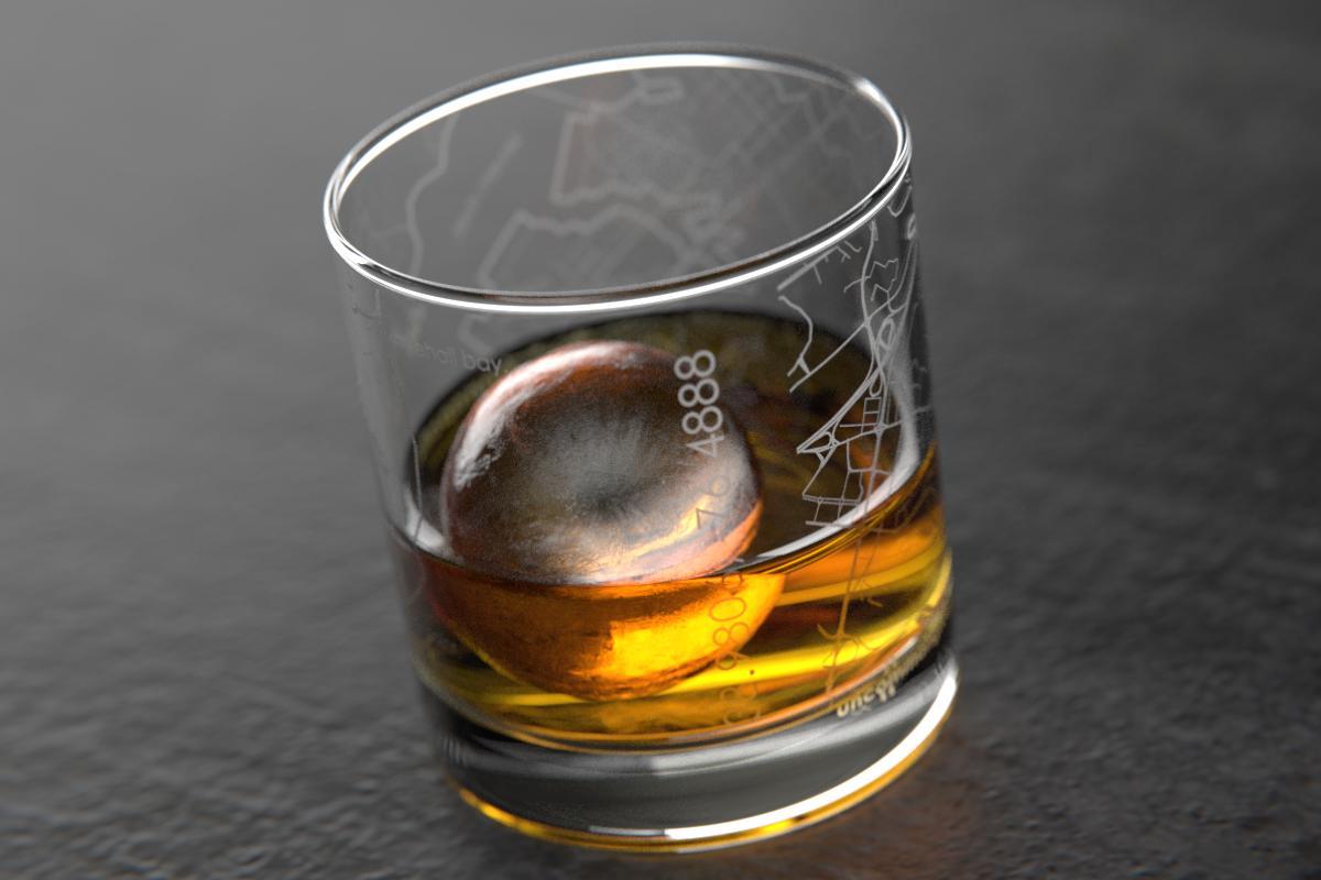 Annapolis MD Map Rocks Glass