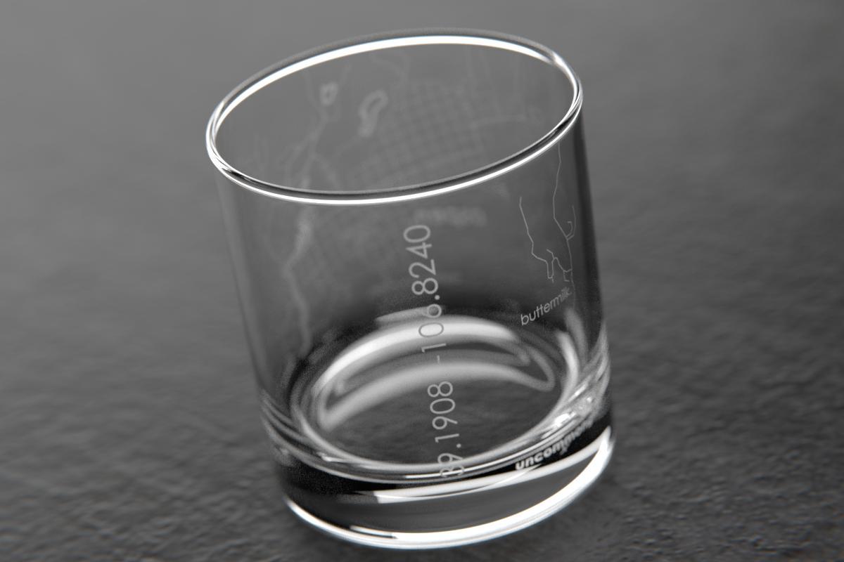 Aspen CO Map Rocks Glass