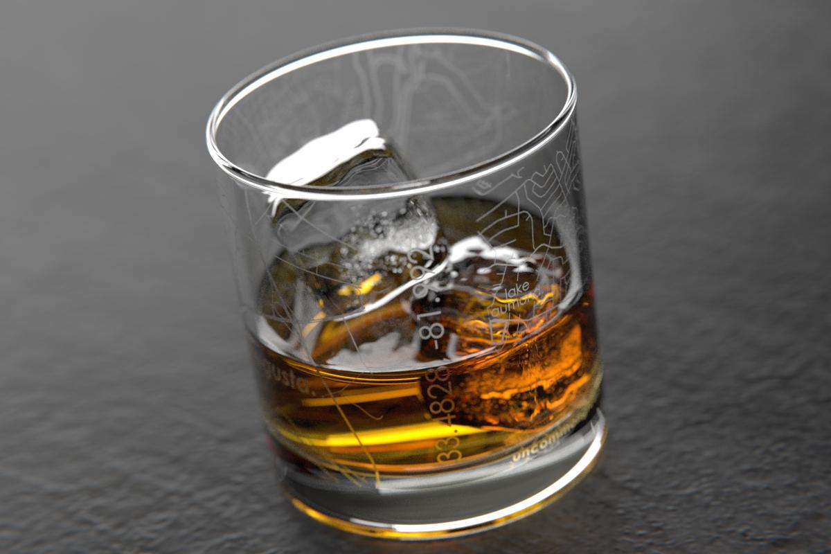 Augusta GA Map Rocks Glass