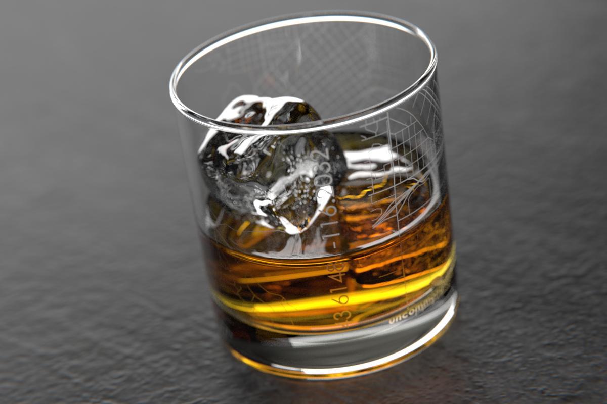 Boise ID Map Rocks Glass