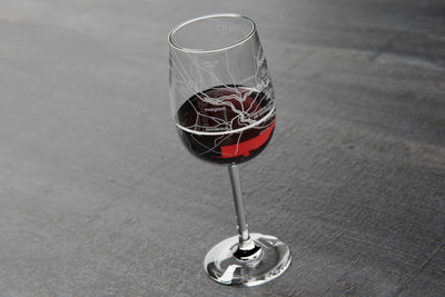 Bordeaux Region Map Stemmed Wine Glass
