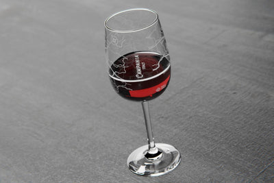 Campania Region Map Stemmed Wine Glass
