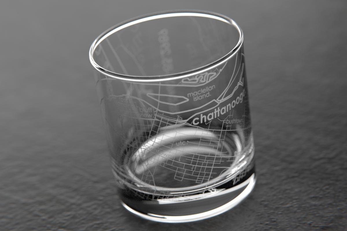Chattanooga TN Map Rocks Glass