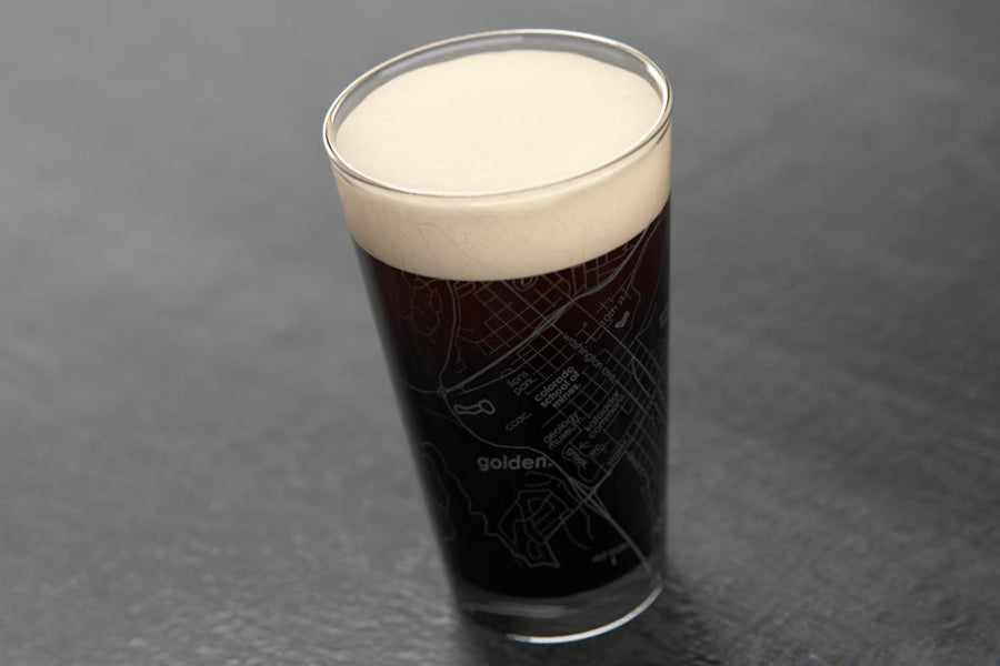 College Town Map Etched Pint Glass