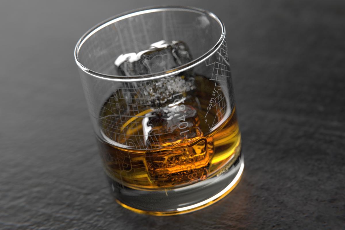 Colorado Springs CO Map Rocks Glass