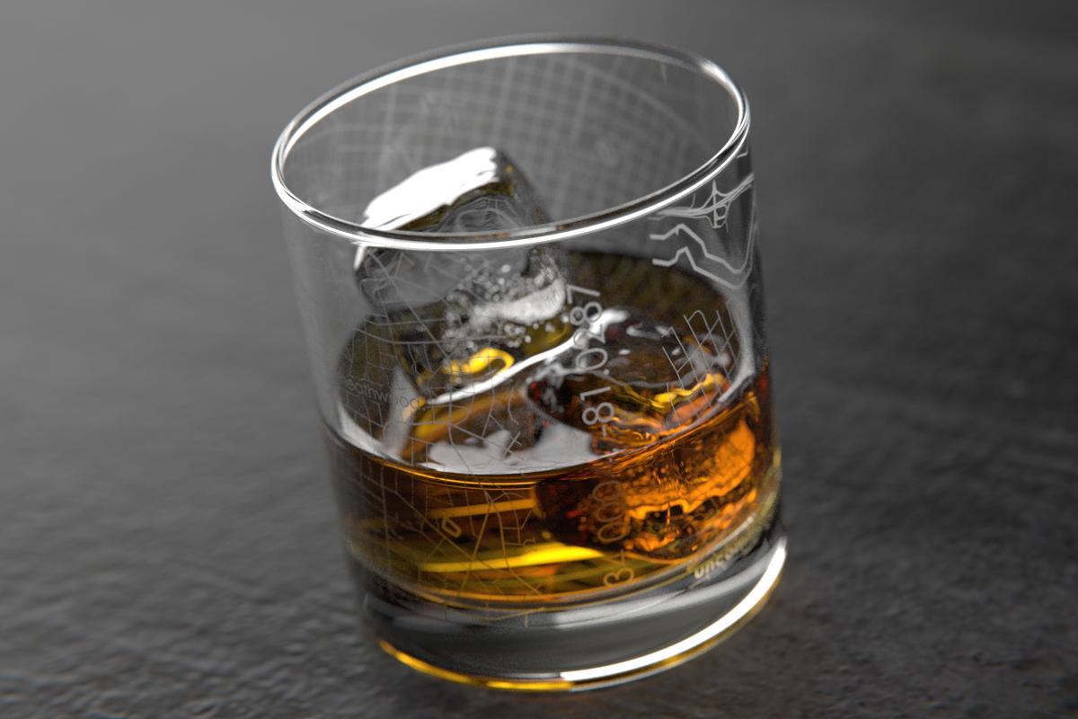 Columbia SC Map Rocks Glass