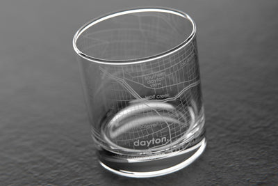Dayton OH Map Rocks Glass