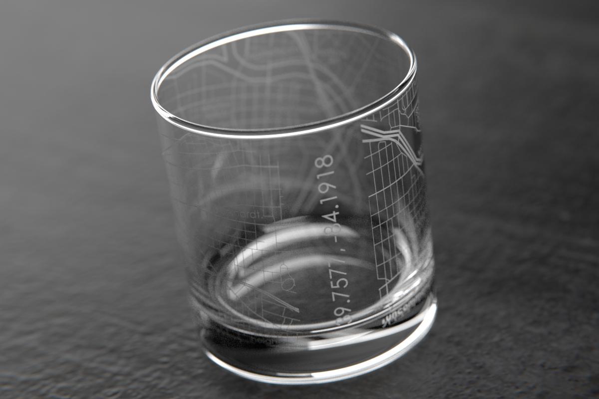 Dayton OH Map Rocks Glass