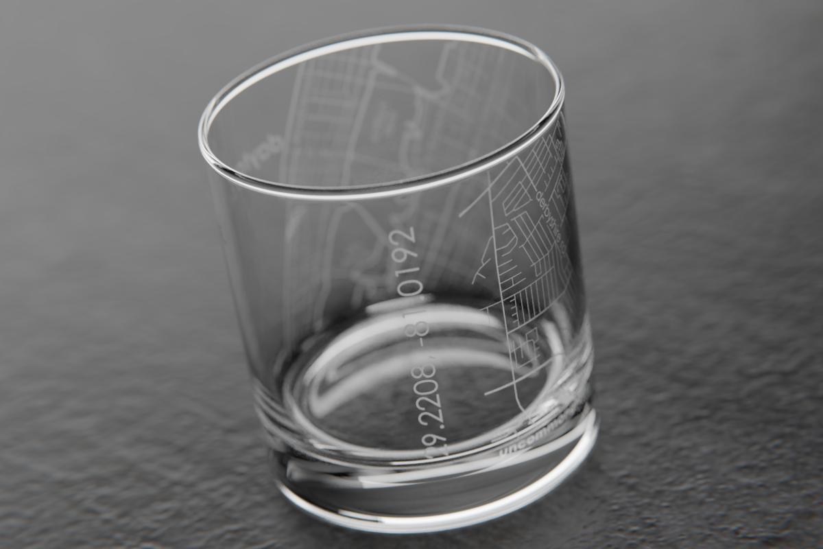 Daytona Beach FL Map Rocks Glass