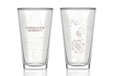Florida State University - FSU Athletics Map Pint Glass Pair