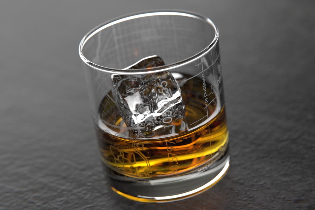 Fort Collins CO Map Rocks Glass